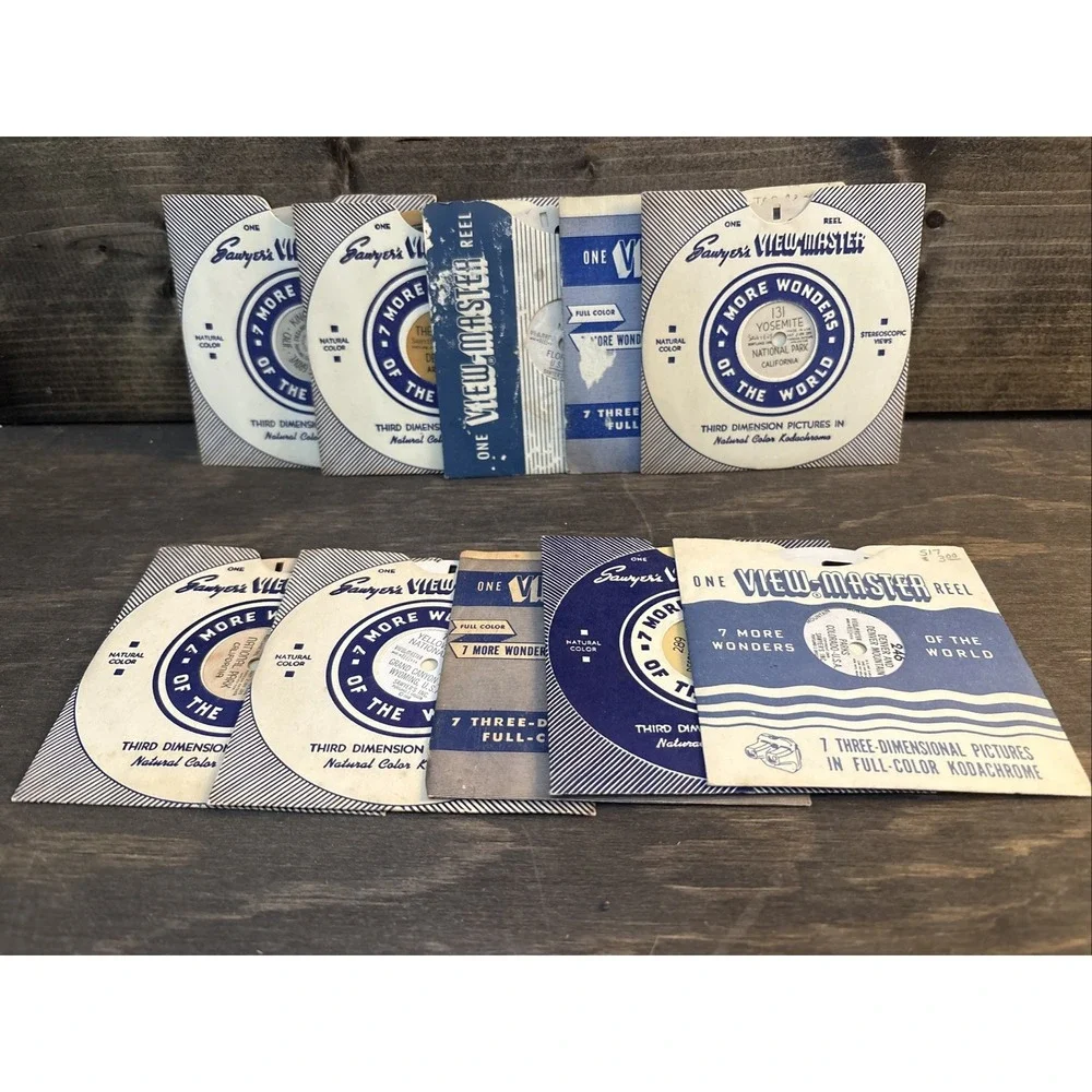 Lot Of 10 Vintage Sawyer's View Master Reels, 7 More Wonders Of The World